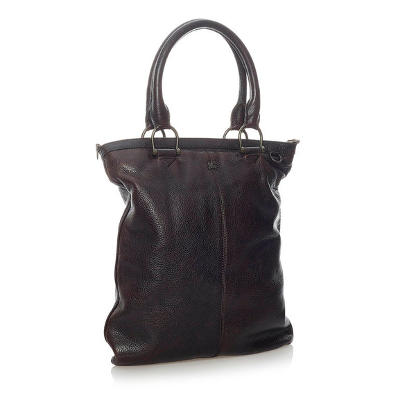 バーバリー ノバチェック トートバッグ ショルダーバッグ 2WAY ブラウン レザー メンズ BURBERRY 【中古】