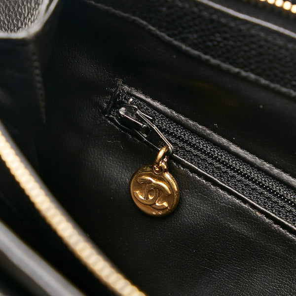 シャネル ココマーク チェーン ショルダーバッグ ブラック キャビアスキン レディース CHANEL 【中古】