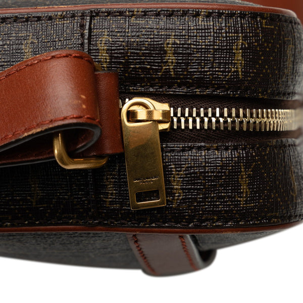 サンローラン モノグラム 斜め掛け ショルダーバッグ カメラバッグ 669957 ブラウン PVC レザー レディース SAINT LAURENT 【中古】