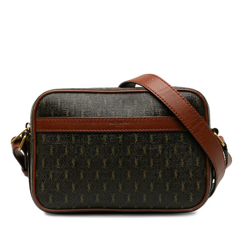 サンローラン モノグラム 斜め掛け ショルダーバッグ カメラバッグ 669957 ブラウン PVC レザー レディース SAINT LAURENT 【中古】