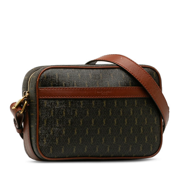 サンローラン モノグラム 斜め掛け ショルダーバッグ カメラバッグ 669957 ブラウン PVC レザー レディース SAINT LAURENT 【中古】