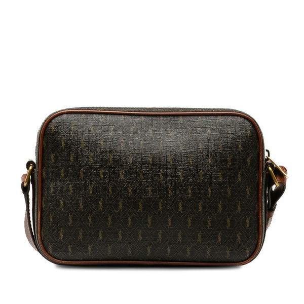 サンローラン モノグラム 斜め掛け ショルダーバッグ カメラバッグ 669957 ブラウン PVC レザー レディース SAINT LAURENT 【中古】