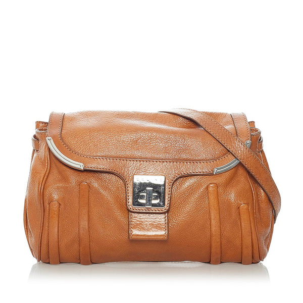 セリーヌ 斜めがけ ショルダー ブラウン レザー レディース CELINE 【中古】