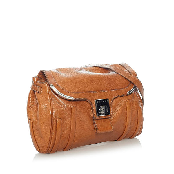 セリーヌ 斜めがけ ショルダー ブラウン レザー レディース CELINE 【中古】