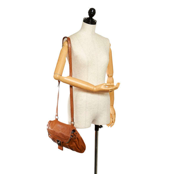 セリーヌ 斜めがけ ショルダー ブラウン レザー レディース CELINE 【中古】