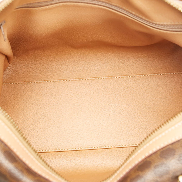 セリーヌ マカダム ミニボストン ハンドバッグ ショルダーバッグ 2WAY ブラウン PVC レザー レディース CELINE 【中古】