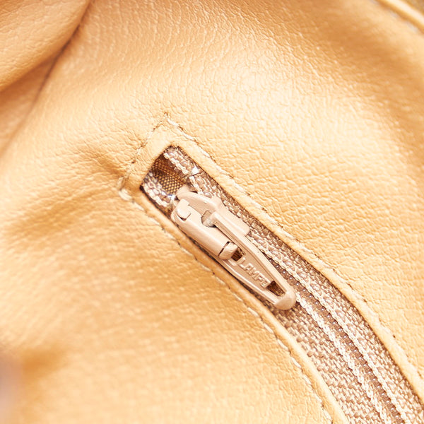 セリーヌ マカダム ミニボストン ハンドバッグ ショルダーバッグ 2WAY ブラウン PVC レザー レディース CELINE 【中古】