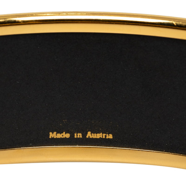 エルメス エマイユ 扇子 バングル ゴールド ブルー メッキ レディース HERMES 【中古】