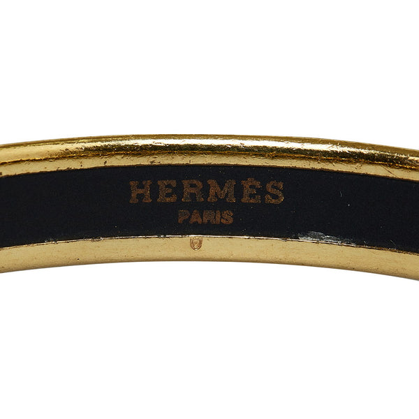 エルメス シェーヌダンクル モチーフ バングル ブルー ゴールド メッキ レディース HERMES 【中古】