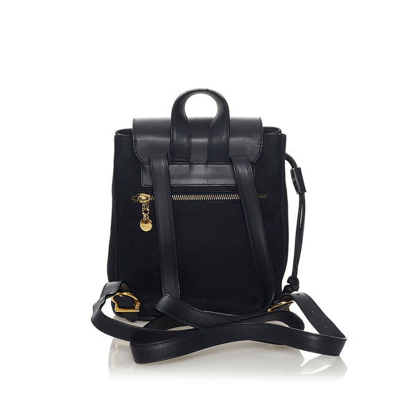 サルヴァトーレフェラガモ ヴァラリボン リュック バックパック AQ-21 6254 ブラック スウェード レザー レディース Salvatore Ferragamo 【中古】