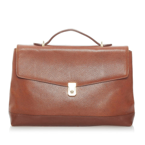 バーバリー ノバチェック シャドーホース ビジネスバッグ ショルダーバッグ 2WAY ブラウン レザー メンズ BURBERRY 【中古】