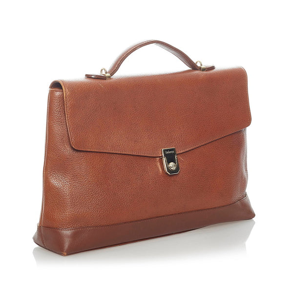 バーバリー ノバチェック シャドーホース ビジネスバッグ ショルダーバッグ 2WAY ブラウン レザー メンズ BURBERRY 【中古】