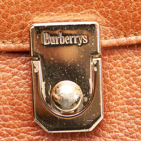 バーバリー ノバチェック シャドーホース ビジネスバッグ ショルダーバッグ 2WAY ブラウン レザー メンズ BURBERRY 【中古】