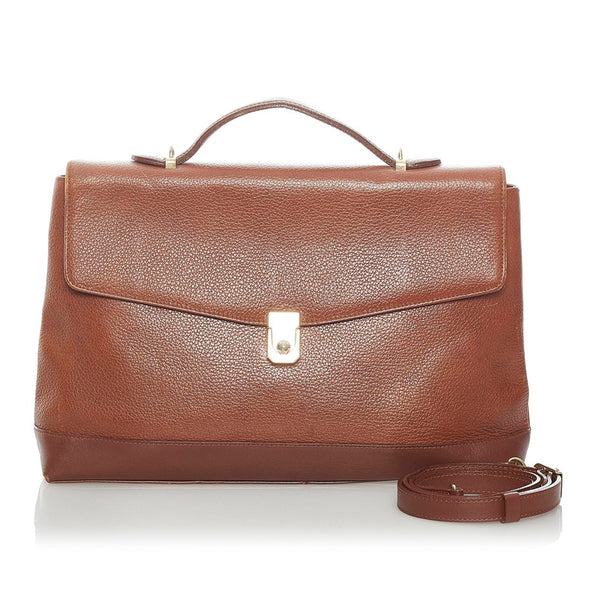 バーバリー ノバチェック シャドーホース ビジネスバッグ ショルダーバッグ 2WAY ブラウン レザー メンズ BURBERRY 【中古】
