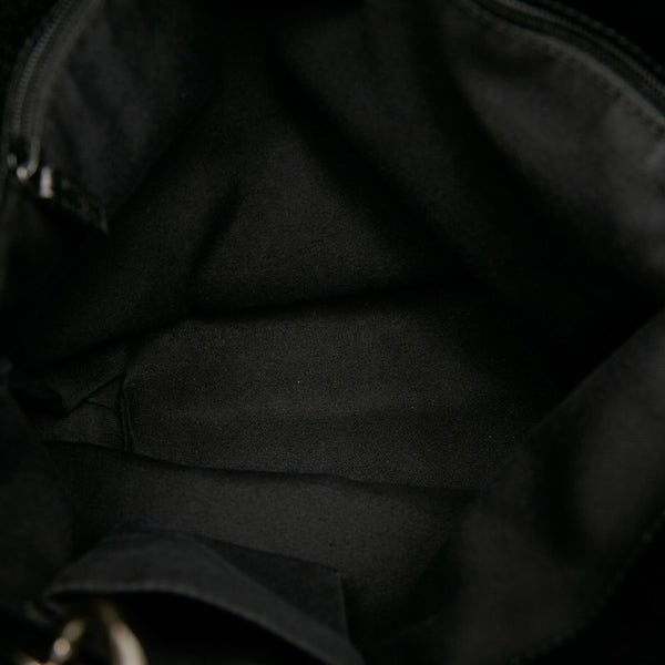 グッチ GGキャンバス トートバッグ 120840 ブラック キャンバス レザー レディース GUCCI 【中古】