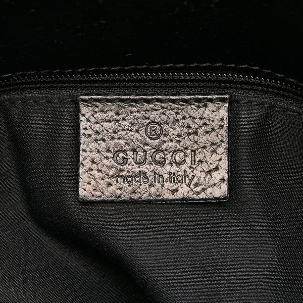 グッチ GGキャンバス トートバッグ 120840 ブラック キャンバス レザー レディース GUCCI 【中古】