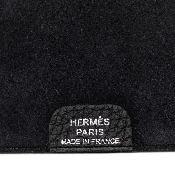 エルメス ユリスミニ 手帳カバー ブラック レザー レディース HERMES 【中古】