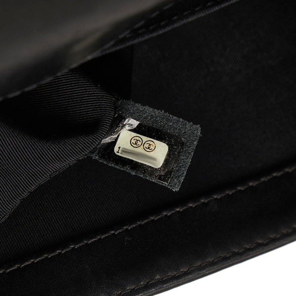 シャネル ボーイシャネル ココマーク チェーン ショルダーバッグ ブルー ブラック レザー レディース CHANEL 【中古】
