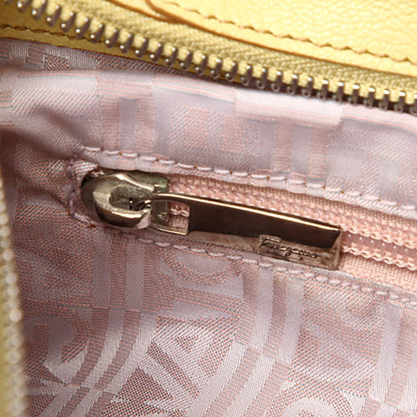 サルヴァトーレフェラガモ ガンチーニ ショルダーバッグ AB-21 8402 イエロー レザー レディース Salvatore Ferragamo 【中古】