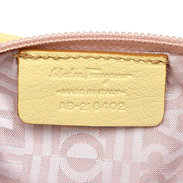 サルヴァトーレフェラガモ ガンチーニ ショルダーバッグ AB-21 8402 イエロー レザー レディース Salvatore Ferragamo 【中古】