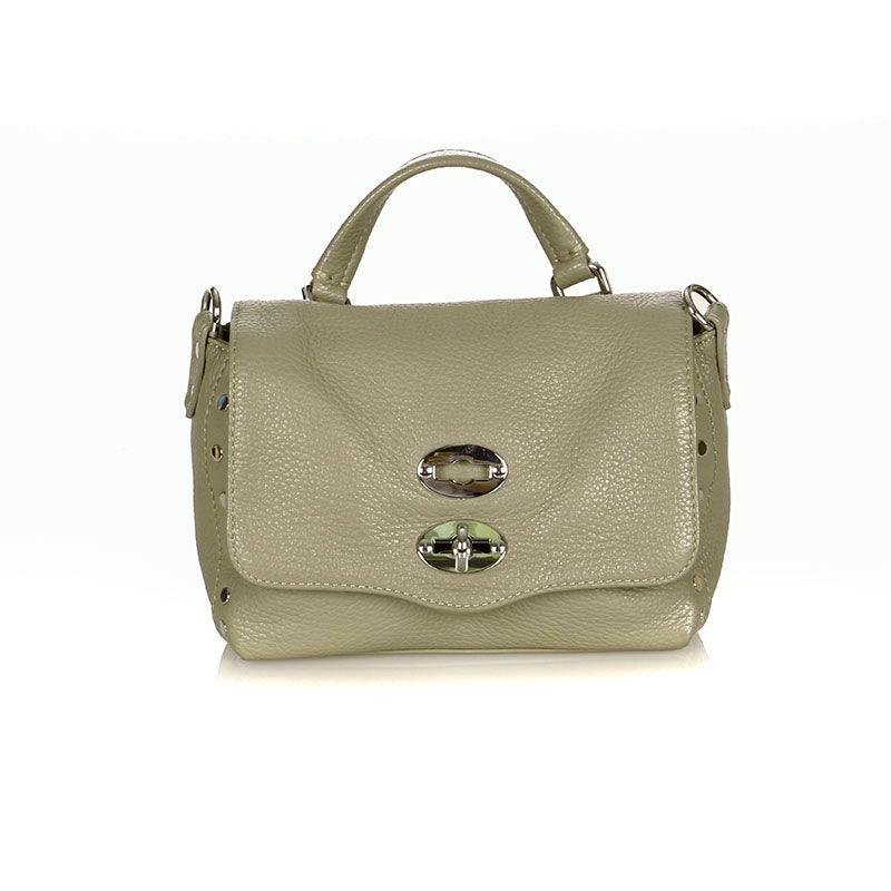 ザネラート ポスティーナ ライトグレー レザー ハンドバッグ ショルダーバッグ2way レディース ZANELLATO 【中古】