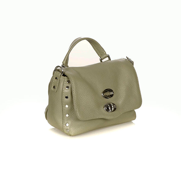 ザネラート ポスティーナ ライトグレー レザー ハンドバッグ ショルダーバッグ2way レディース ZANELLATO 【中古】