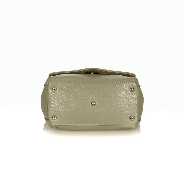 ザネラート ポスティーナ ライトグレー レザー ハンドバッグ ショルダーバッグ2way レディース ZANELLATO 【中古】